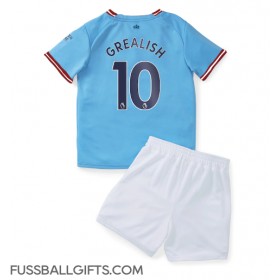 Manchester City Jack Grealish #10 Fußballbekleidung Heimtrikot Kinder 2022-23 Kurzarm (+ kurze hosen)